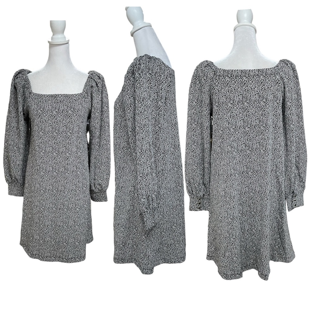 NWT - LOFT Black & White Print Above the Knee 3/4 Sleeve Dress Size Small